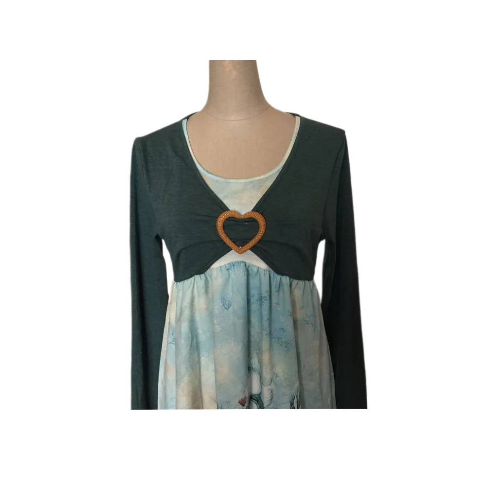 Blue 🛍️ Floral long sleeve NWT Dress Sz S - Picture 4 of 8